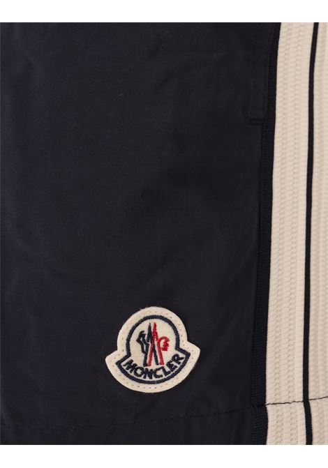 Costume Da Bagno Blu Con Patch Logo MONCLER | 091-2C00012 598L4778